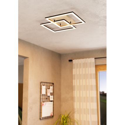 Eglo - LED Stmívatelné přisazený lustr 4xLED/32W/230V 2700-6500K hnědá/černá