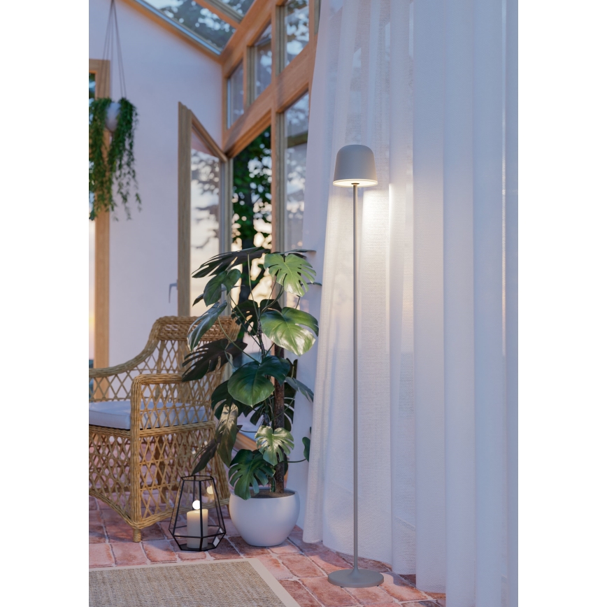 Eglo - LED Stmívatelná venkovní nabíjecí stojací lampa LED/4,3W/5V 2400/3000/4000K IP54 šedá