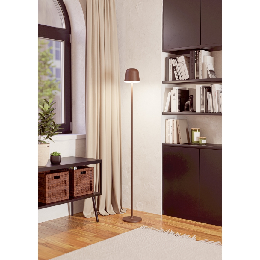 Eglo - LED Stmívatelná venkovní nabíjecí stojací lampa LED/4,3W/230V 2400/3000/4000K IP54 hnědá