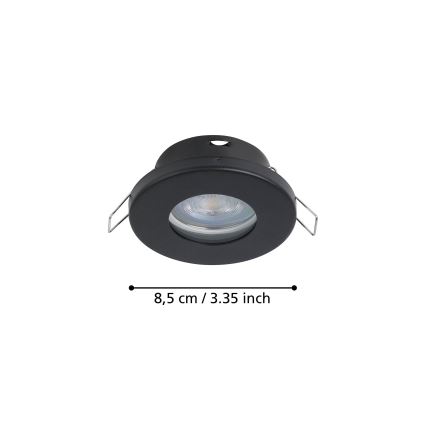 Eglo - SADA 3xLED Koupelnové podhledové svítidlo 1xGU10/4W/230V IP44 černá