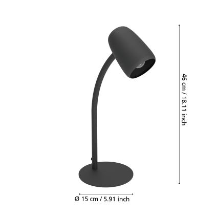 Eglo - Stolní lampa 1xE14/18W/230V černá