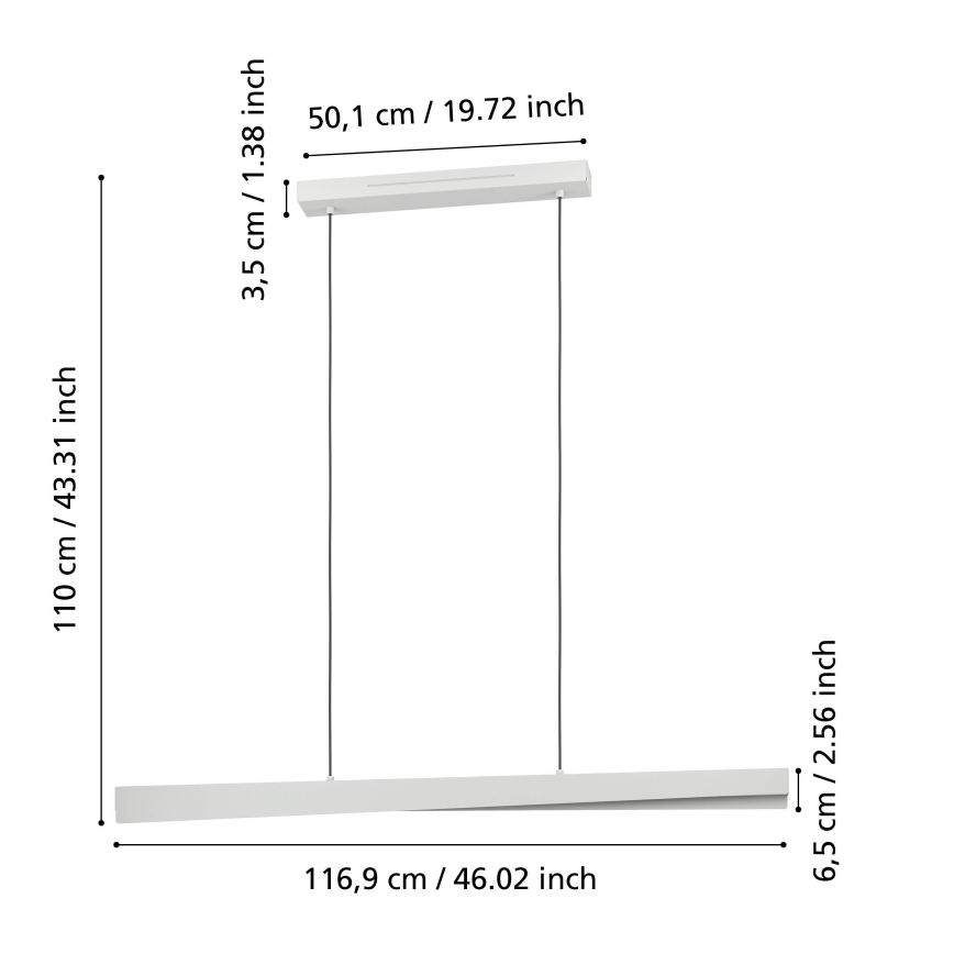 Eglo - LED RGBW Stmívatelný lustr na lanku LED/19W/230V 2700-6500K šedá