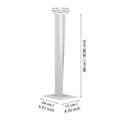 Eglo - LED RGBW Stmívatelná stolní lampa LED/9W/230V 2700-6500K šedá
