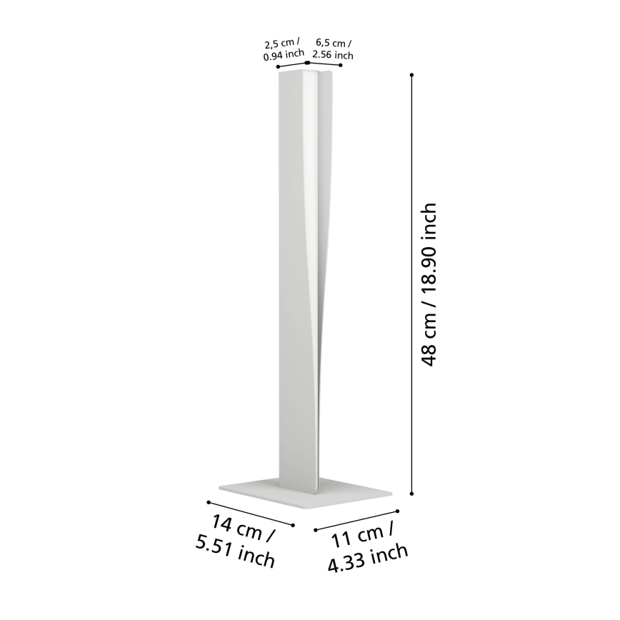 Eglo - LED RGBW Stmívatelná stolní lampa LED/9W/230V 2700-6500K šedá