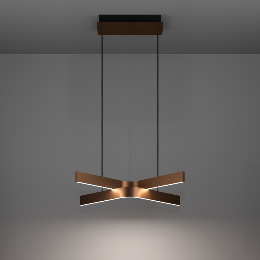 Eglo - LED RGBW Stmívatelný lustr na lanku 2xLED/18W/230V měděná/černá