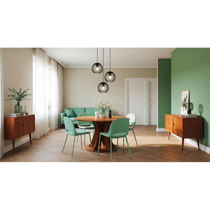 Eglo - Lustr na lanku 3xE27/60W/230V černá