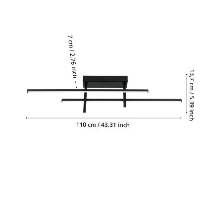 Eglo - LED Stropní svítidlo LED/20W/230V černá