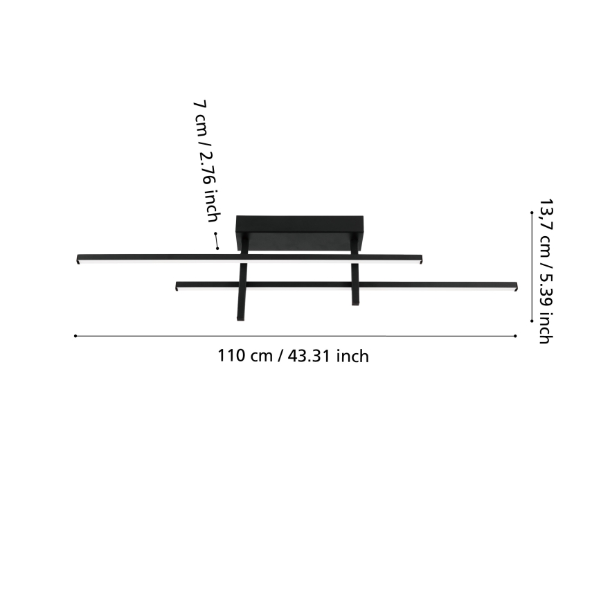 Eglo - LED Stropní svítidlo LED/20W/230V černá
