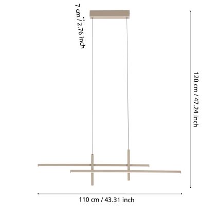 Eglo - LED Lustr na lanku LED/20W/230V béžová