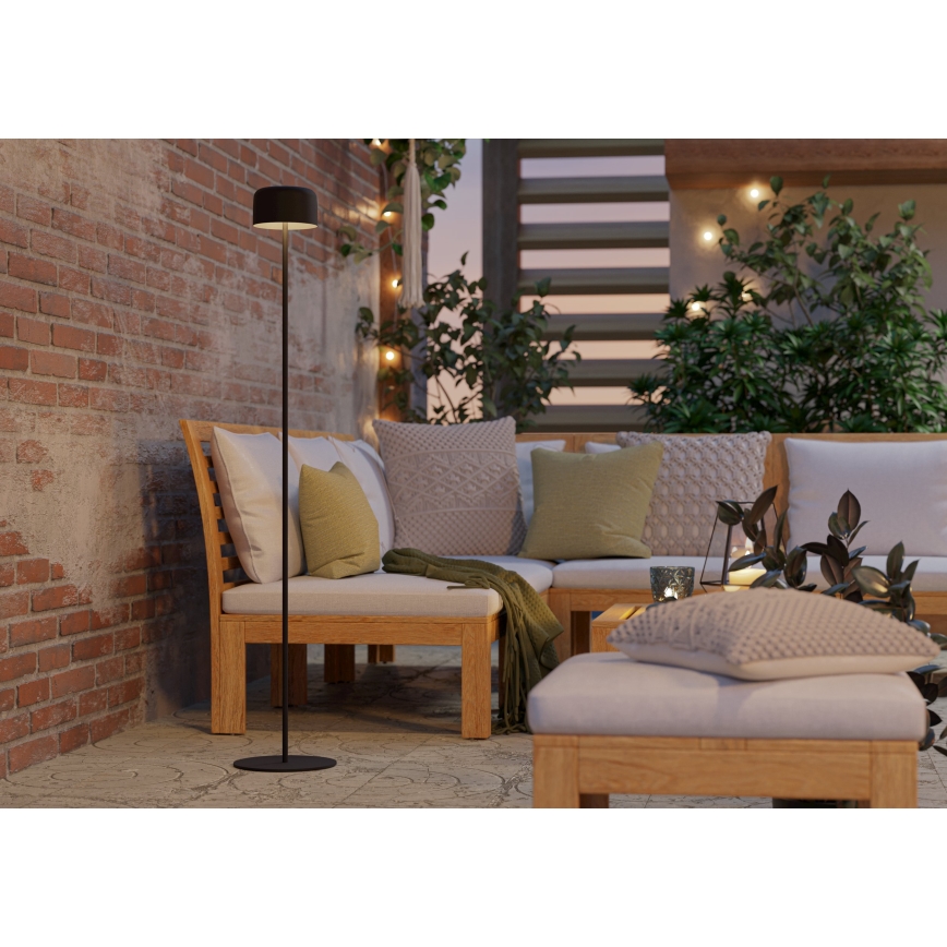 Eglo - LED Solární nabíjecí dotyková stojací lampa LED/2,8W/3,7V 1800 mAh IP44 černá