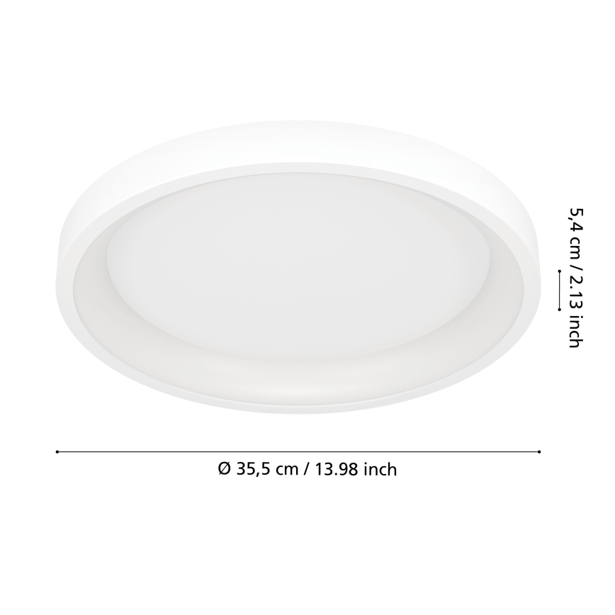 Eglo - LED RGBW Stmívatelné stropní svítidlo LED/19,6W/230V 2700-6500K pr. 35 cm bílá