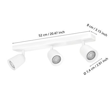 Eglo - Bodové svítidlo 3xGU10/10W/230V bílá