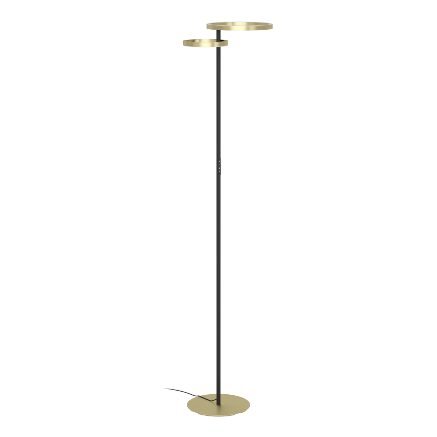 Eglo - LED Stmívatelná stojací lampa LED/16W/230V + LED/12W zlatá/černá