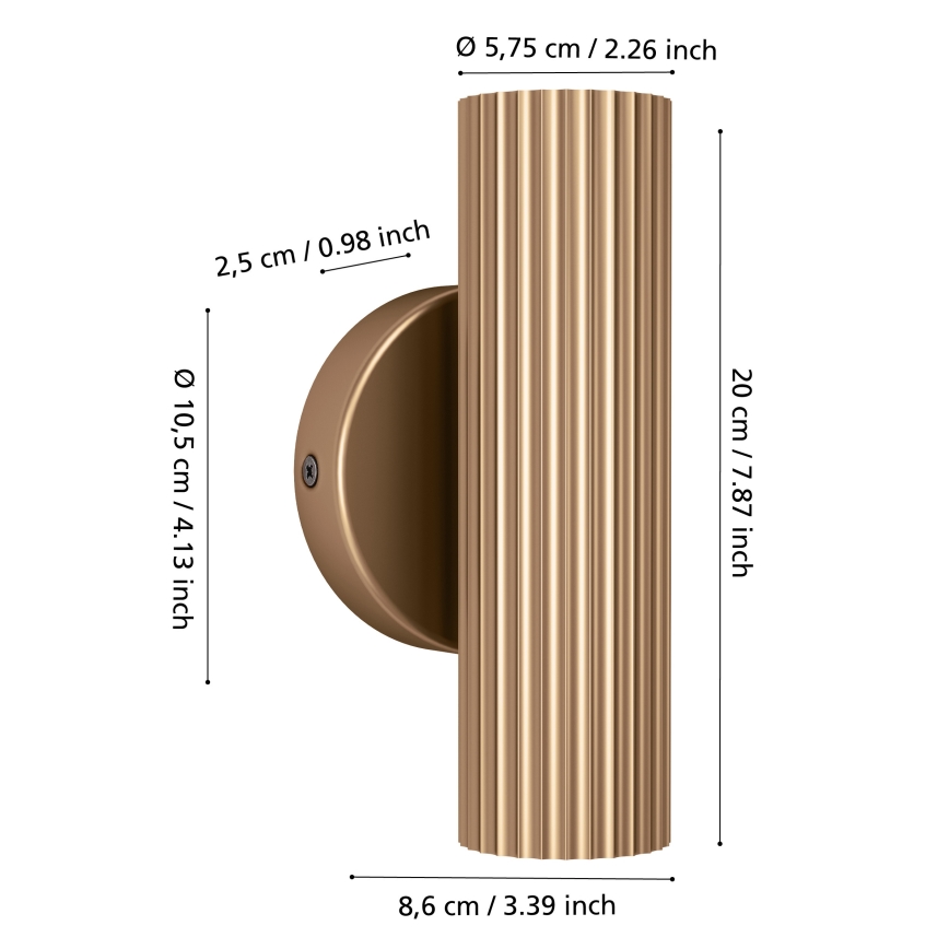 Eglo - Nástěnné svítidlo 2xGU10/5W/230V zlatá
