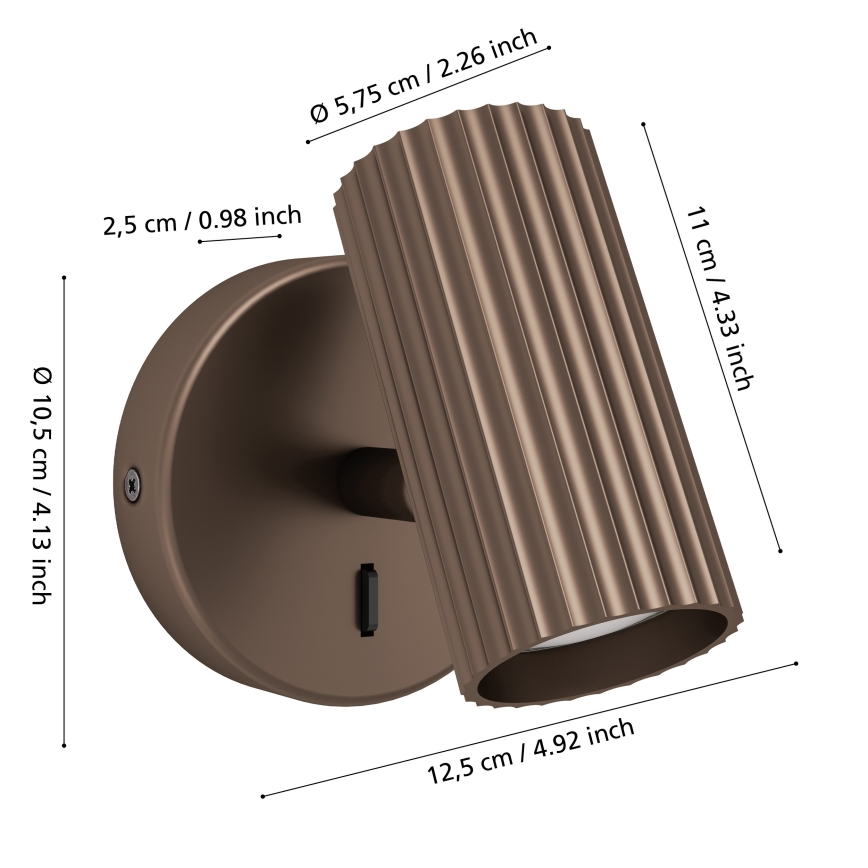 Eglo - Nástěnné bodové svítidlo 1xGU10/5W/230V hnědá