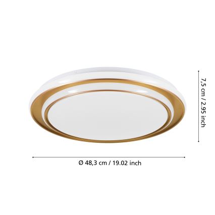 Eglo - LED Stropní svítidlo LED/36W/230V pr. 49 cm zlatá