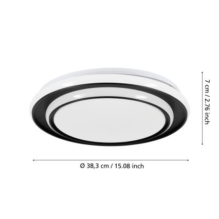 Eglo - LED Stropní svítidlo LED/24W/230V pr. 40 cm černá