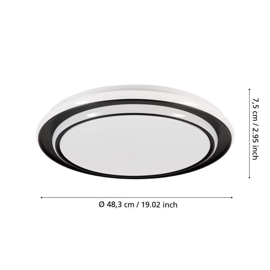 Eglo - LED Stropní svítidlo LED/36W/230V pr. 49 cm černá