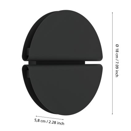 Eglo - LED Venkovní nástěnné svítidlo LED/4,5W/230V 2700/4000/6500K IP44 černá