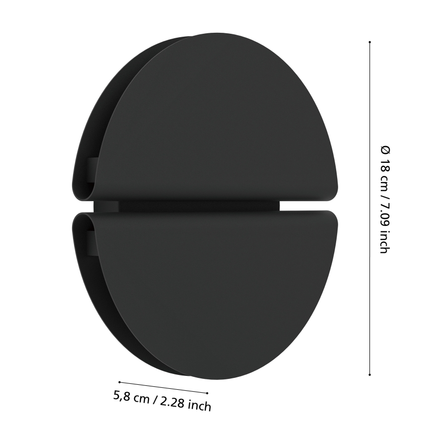 Eglo - LED Venkovní nástěnné svítidlo LED/4,5W/230V 2700/4000/6500K IP44 černá