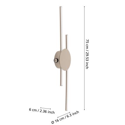 Eglo - LED Nástěnné svítidlo LED/20W/230V + LED/0,91W béžová