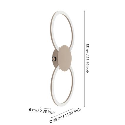 Eglo - LED Nástěnné svítidlo LED/20W/230V + LED/0,91W béžová