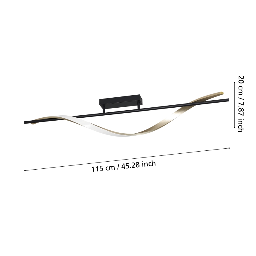 Eglo - LED Stropní svítidlo LED/20W/230V 2700/4000/6500K černá/zlatá