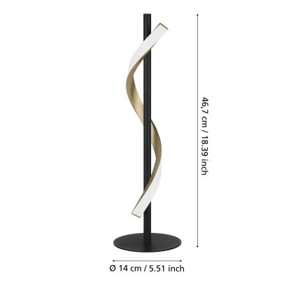 Eglo - LED Stmívatelná stolní lampa LED/8,8W/230V 2700/4000/6500K černá/zlatá