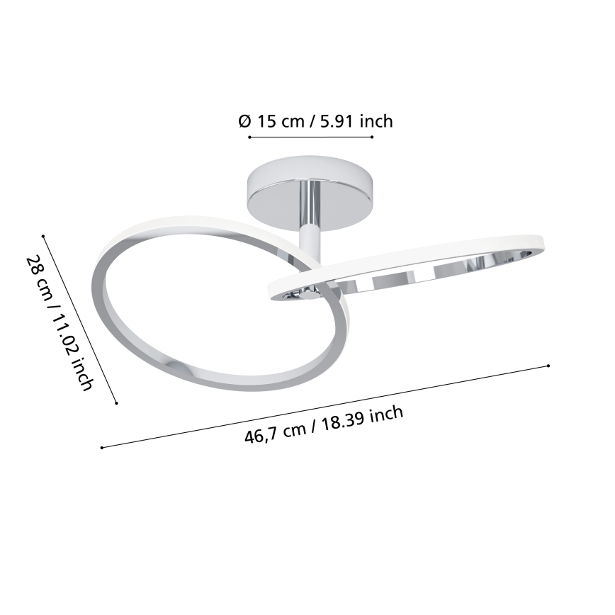 Eglo - LED Stropní svítidlo LED/12W/230V 2700/4000/6500K lesklý chrom