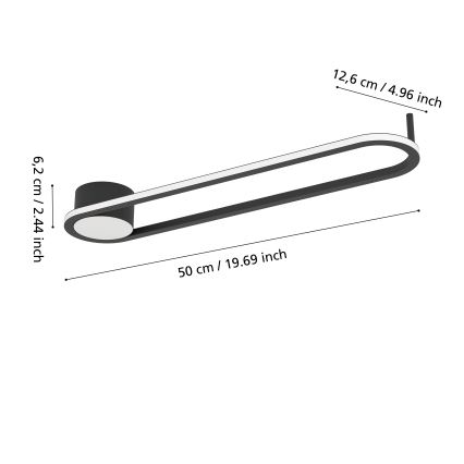 Eglo - LED Stropní svítidlo LED/24W/230V 2700/4000/6500K černá