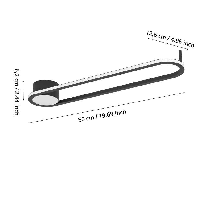 Eglo - LED Stropní svítidlo LED/24W/230V 2700/4000/6500K černá