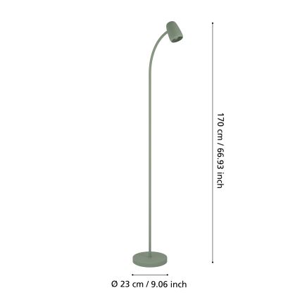 Eglo - Stojací lampa 1xE14/18W/230V zelená