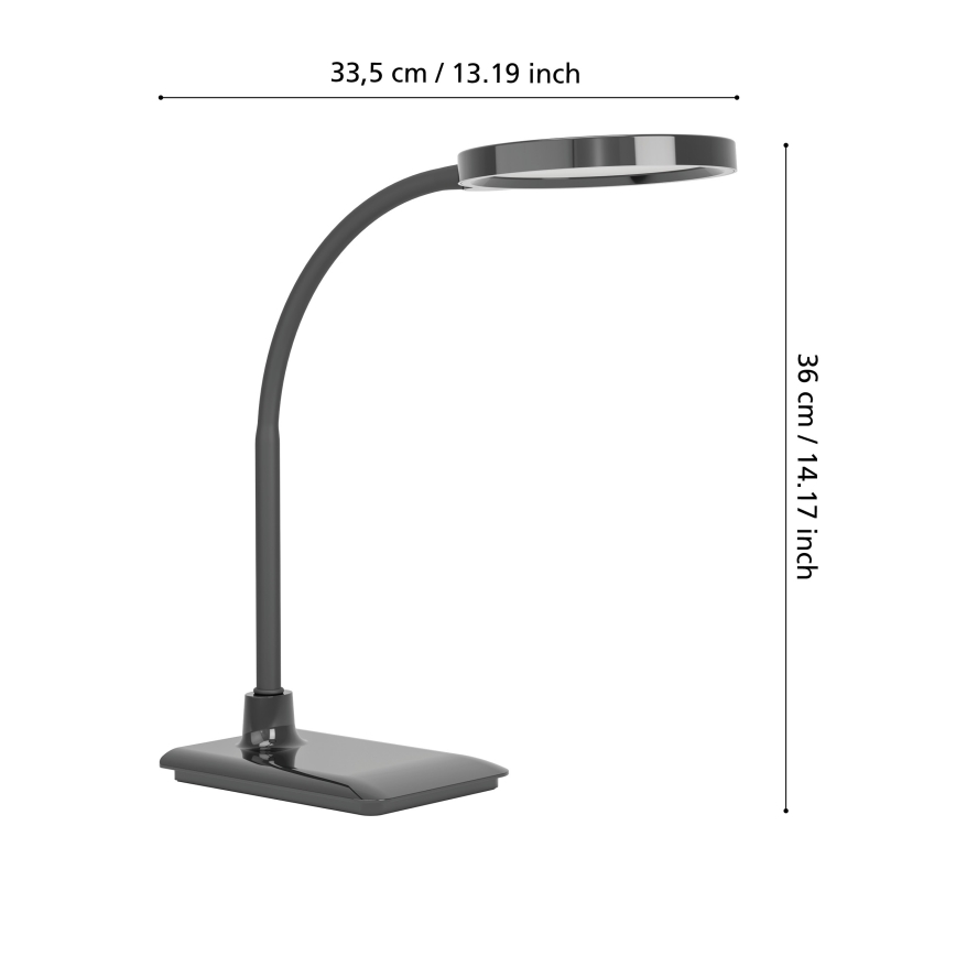 Eglo - LED Stmívatelná flexibilní stolní lampa LED/5,5W/230V 2700/4000/6500K černá