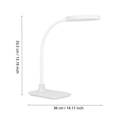 Eglo - LED Stmívatelná flexibilní stolní lampa LED/5,5W/230V 2700/4000/6500K bílá