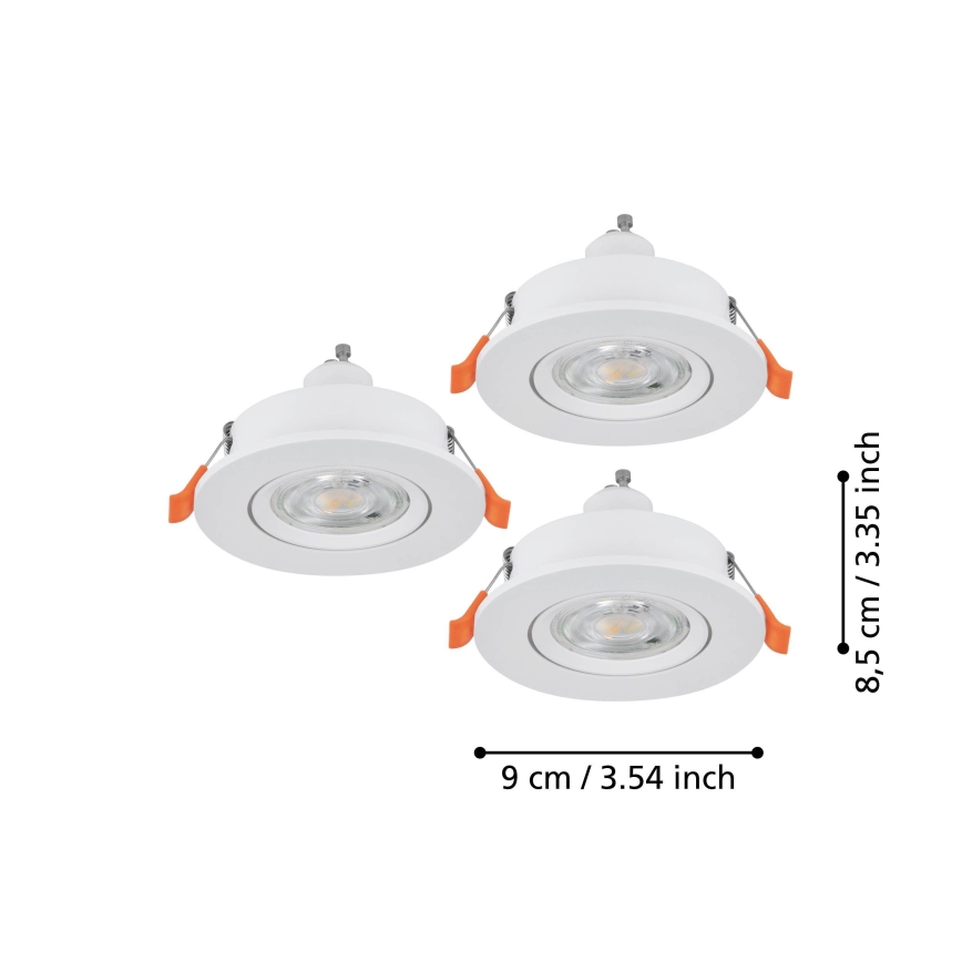 Eglo - SADA 3x LED Podhledové bodové svítidlo 1xGU10/4,5W/230V bílá