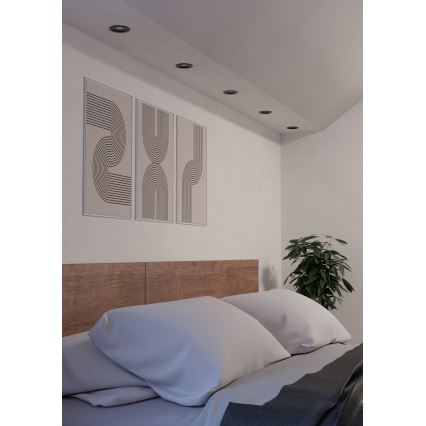 Eglo - SADA 3x LED Podhledové bodové svítidlo 1xGU10/4,5W/230V černá