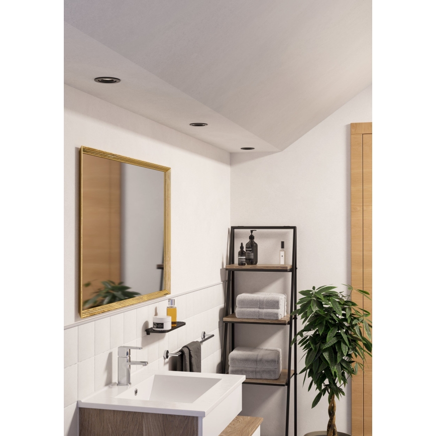 Eglo - LED Koupelnové podhledové bodové svítidlo 1xGU10/4,5W/230V IP44 černá