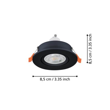 Eglo - LED Koupelnové podhledové bodové svítidlo 1xGU10/4,5W/230V IP44 černá