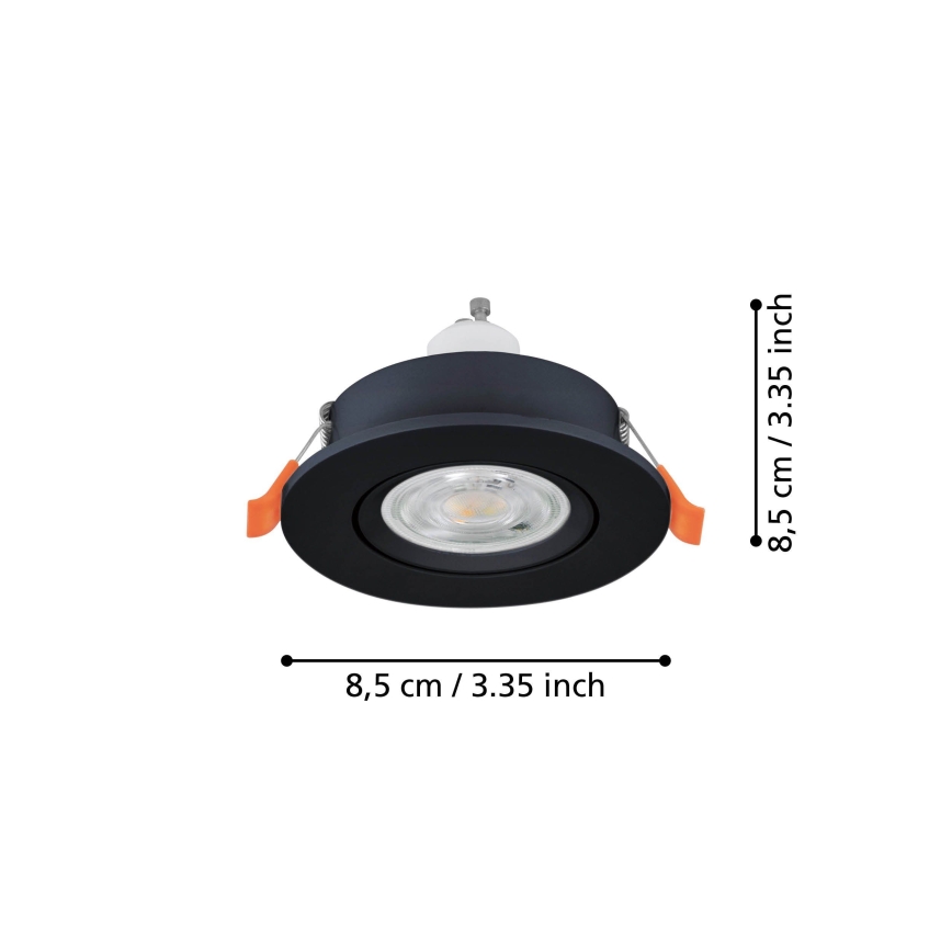 Eglo - LED Koupelnové podhledové bodové svítidlo 1xGU10/4,5W/230V IP44 černá