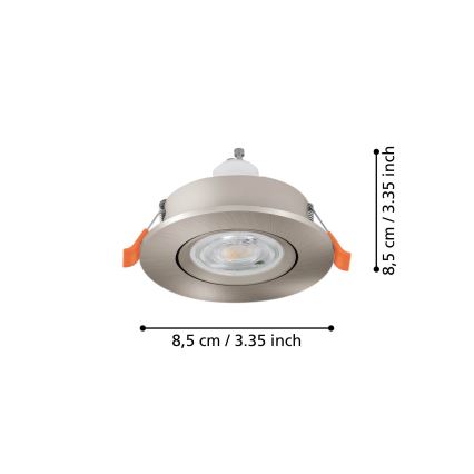 Eglo - LED Koupelnové podhledové bodové svítidlo 1xGU10/4,5W/230V IP44 matný chrom