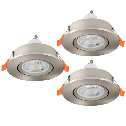 Eglo - SADA 3x LED Koupelnové podhledové bodové svítidlo 1xGU10/4,5W/230V IP44 matný chrom