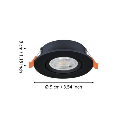 Eglo - LED Podhledové bodové svítidlo LED/4,8W/230V 2700/4000/6500K černá