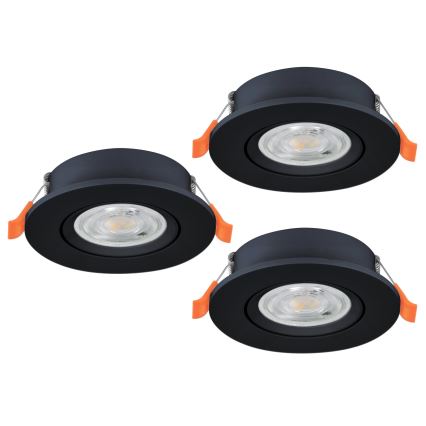 Eglo - SADA 3x LED Podhledové bodové svítidlo LED/4,8W/230V 2700/4000/6500K černá