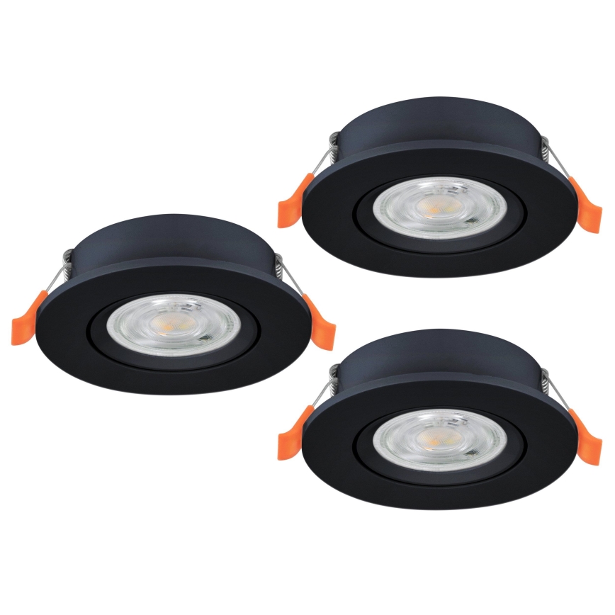 Eglo - SADA 3x LED Podhledové bodové svítidlo LED/4,8W/230V 2700/4000/6500K černá
