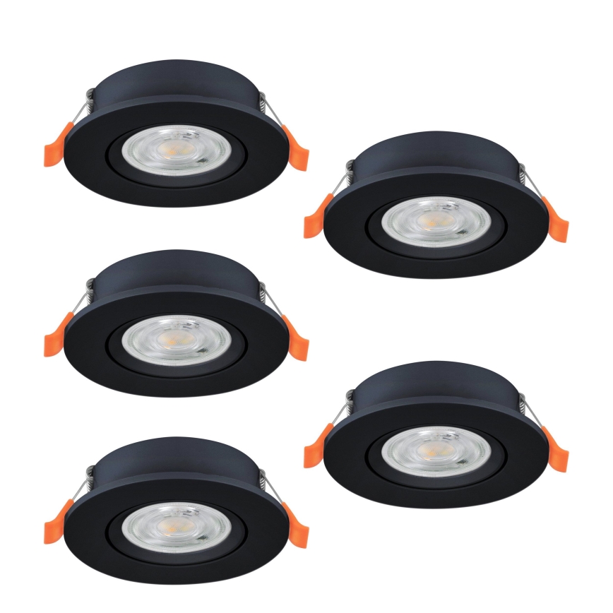 Eglo - SADA 5x LED Podhledové bodové svítidlo LED/4,8W/230V 2700/4000/6500K černá