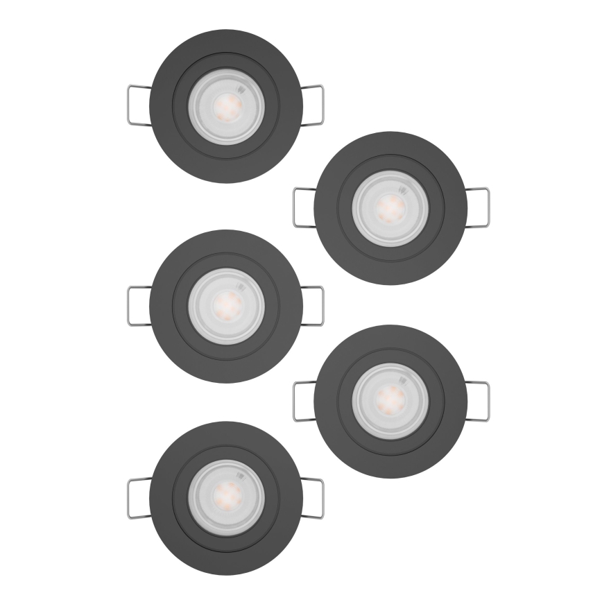 Eglo - SADA 5x LED Podhledové bodové svítidlo LED/4,8W/230V 2700/4000/6500K černá