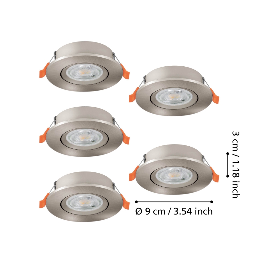 Eglo - SADA 5x LED Podhledové bodové svítidlo LED/4,8W/230V 2700/4000/6500K matný chrom