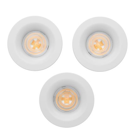 Eglo - SADA 3x LED Koupelnové podhledové svítidlo LED/4,9W/230V 2700/4000/6500K pr. 8,8 cm IP65 bílá