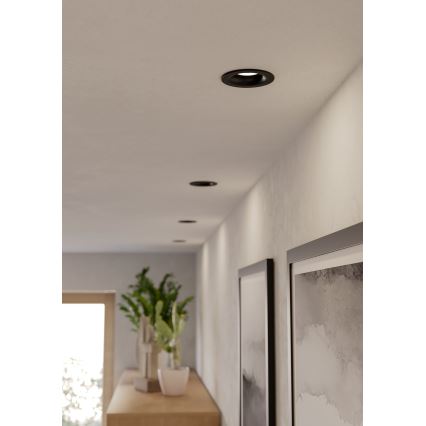 Eglo - LED Koupelnové podhledové svítidlo LED/4,9W/230V 2700/4000/6500K pr. 8,8 cm IP65 černá