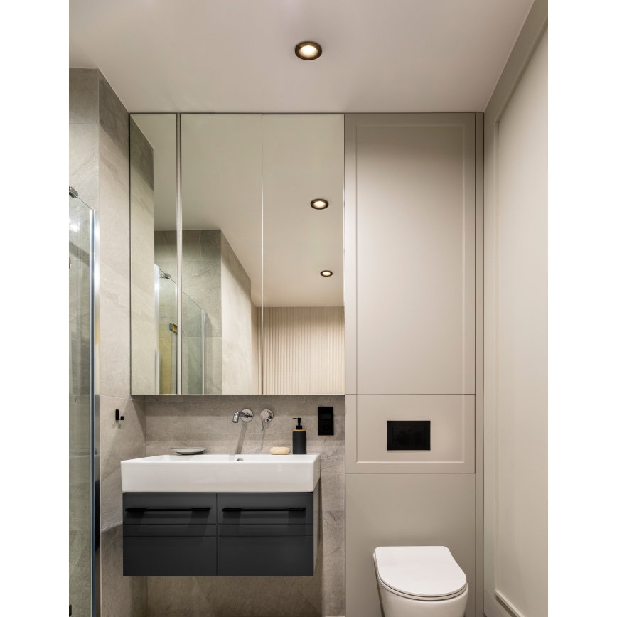 Eglo - SADA 3x LED Koupelnové podhledové svítidlo LED/4,9W/230V 2700/4000/6500K pr. 8,8 cm IP65 černá